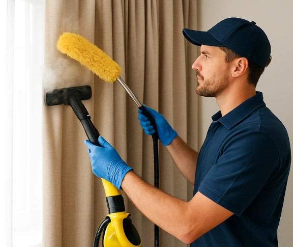 Trusted residential curtain cleaning technician Matty Curtain Cleaning heritage-park QLD