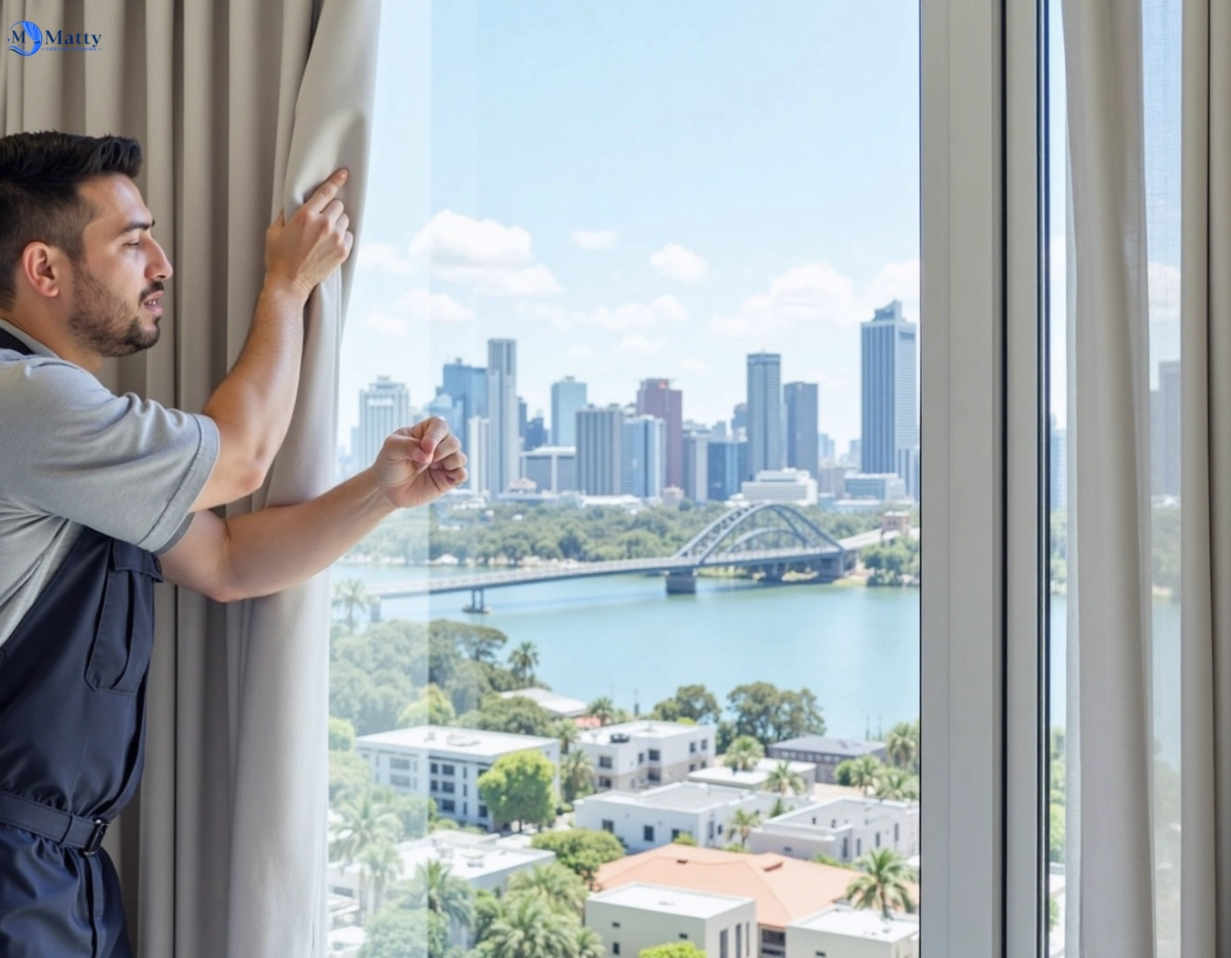 Professional curtain steam cleaning service heritage-park QLD by Matty Curtain Cleaning